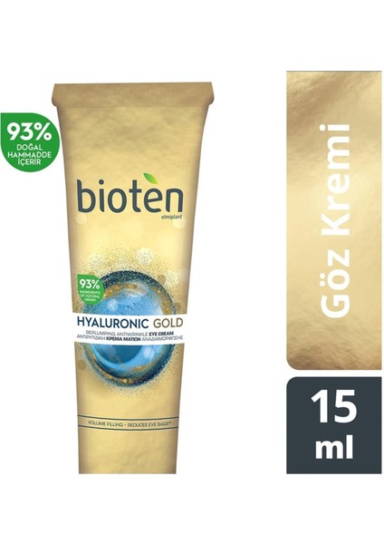 Hyaluronic Gold Kırışıklık Karşıtı Göz Kremi 15 ml