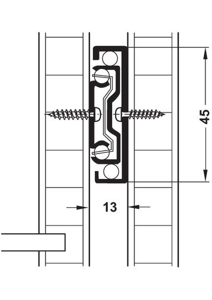 Frenli Bilyalı Teleskopik Ray  45mmx45cm