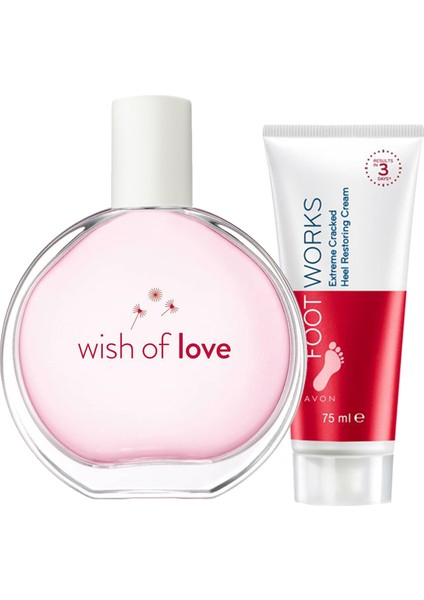 Wish Of Love Kadın Parfüm Edt 50 Ml. ve Çatlak Topukları Ayak Kremi 75 Ml. Paketi