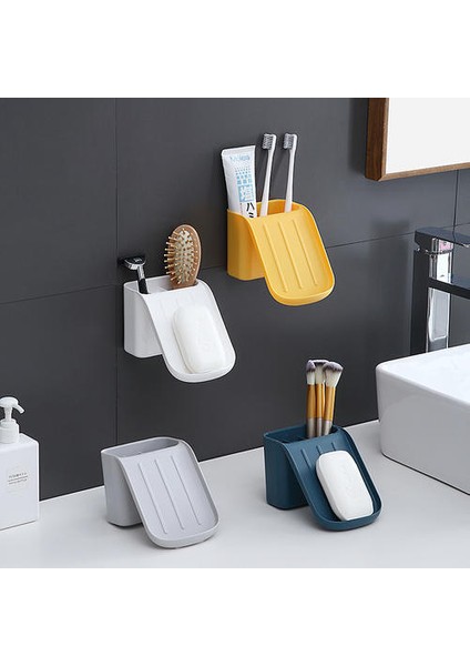 4 Pcs Banyo Duvara Monte Sabun Bulaşık Drenaj Diş Fırçası Depolama Rafı (Yurt Dışından)
