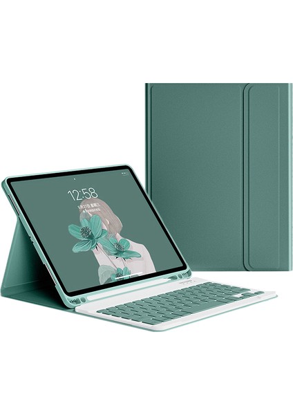 Ipad 10.2 Inç Için Klavyeli Kılıf-Koyu Yeşil (Yurt Dışından)