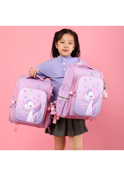 Kızlar Için Okul Sırt Çantaları Çok Fonksiyonlu Sevimli Unicorn Büyük Kapasiteli Schoolbag (300 * 180 * 370MM) (Yurt Dışından)