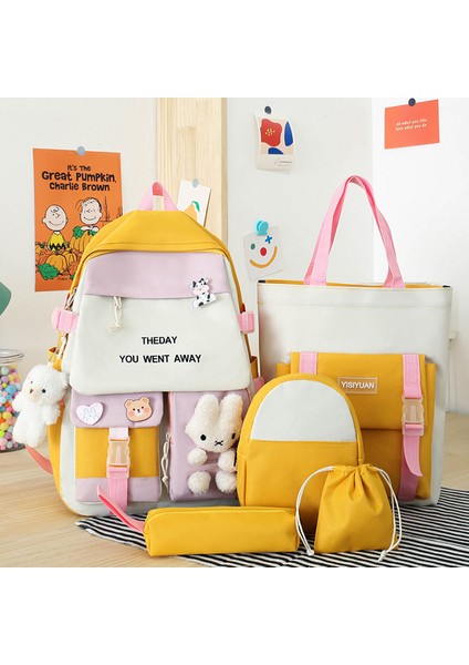 Rahat Naylon Renk Eşleştirme Sevimli Kız Büyük Kapasiteli Okul Çantası (Yurt Dışından) fiyatları
