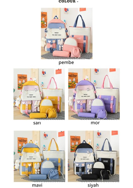 Rahat Naylon Renk Eşleştirme Sevimli Kız Büyük Kapasiteli Okul Çantası (Yurt Dışından) fırsatları