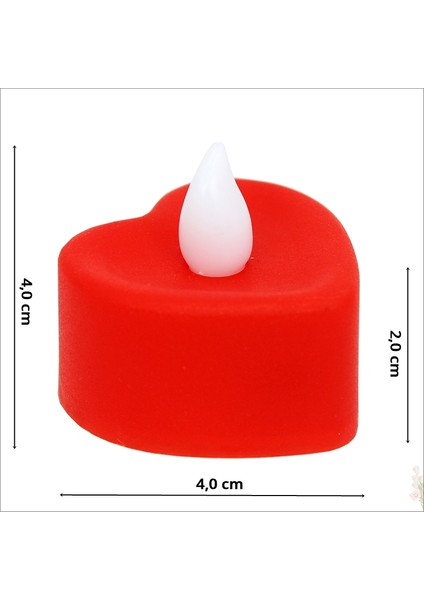 LED Işıklı Pilli Tealight Kalp Mum, 4X2CM Sarı Işık - 2 Adet fiyatları