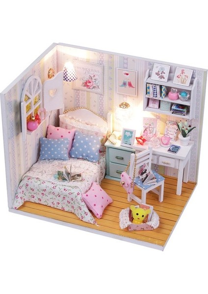 Minyatür Bebek Evi Mobilya ile Diy Ahşap Dollhouse (Yurt Dışından)