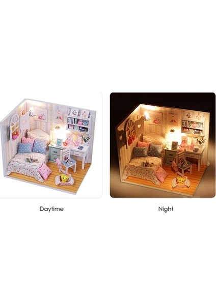 Minyatür Bebek Evi Mobilya ile Diy Ahşap Dollhouse (Yurt Dışından) fiyatları