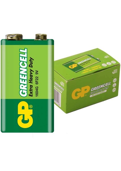 Batteries Gp1604G Greencell 6F22/1222/9V Pil, 9 Volt, 10'Lu Kutu