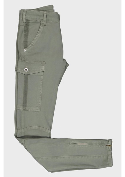 Hazel Haki Normal Bel Kargo Cepli Paçası Fermuarlı Skinny Fit Jean Pantolon C 4527-013 modelleri