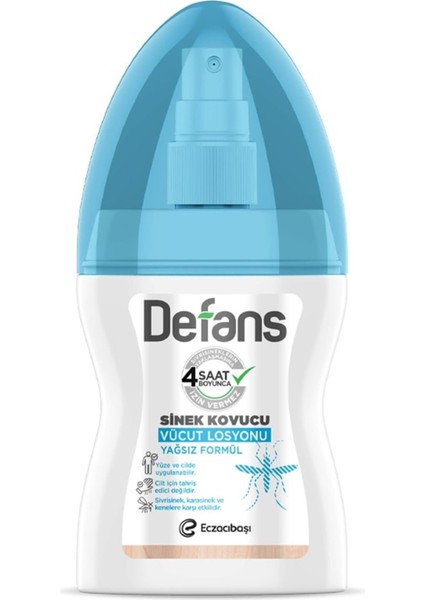 Defans Su Bazlı Sinek Kovucu Vücut Losyonu Yağsız Formül
