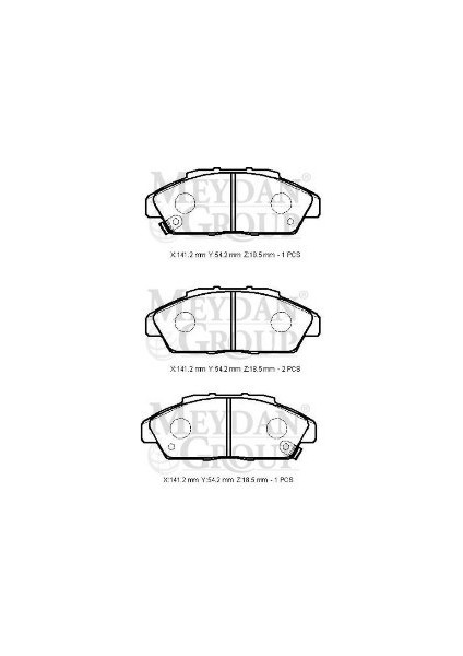 Honda Accord- 90/93; Ön Fren Balatası (Disk) (141,2X51X18,5) (Daıwa)