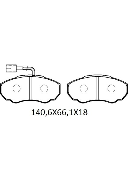 Peugeot Boxer- 03/07; Ön Fren Balatası 1,9/2,0/2,5/2,8 (2 Kablolu)(Disk) (140,6X66,1X18) (Fmk)