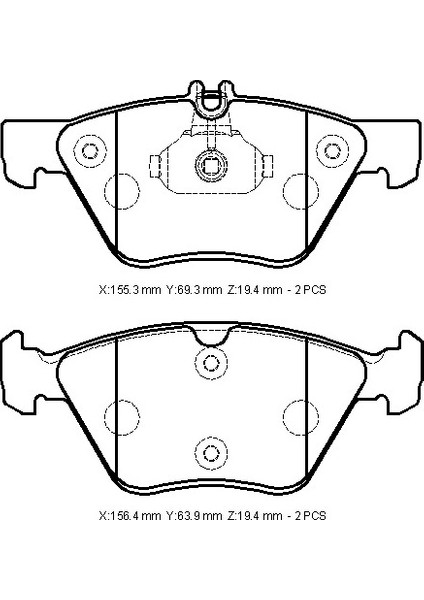 Mercedes E Class- W211- 07/09; Ön Fren BALATASI(KABLOSUZ)DİSK(155,3X69,3X19,4/156,4X63,9X19,4)BRAMAX fırsatları