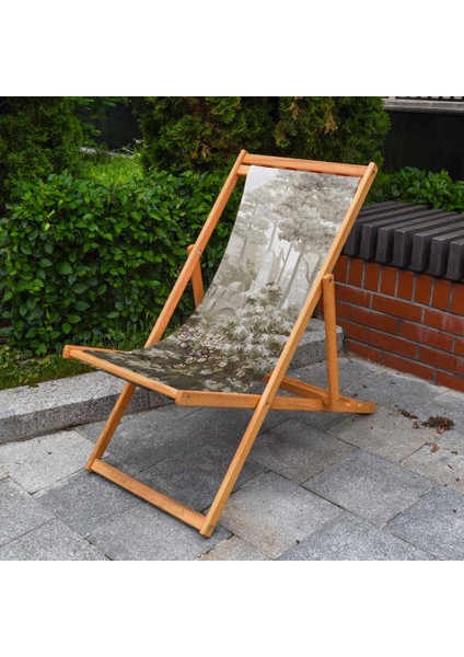 Orman Tasarımlı Şezlong Fırınlanmış Gürgen Ağacı Süet Kumaş fırsatları