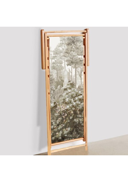 Orman Tasarımlı Şezlong Fırınlanmış Gürgen Ağacı Süet Kumaş indirimleri