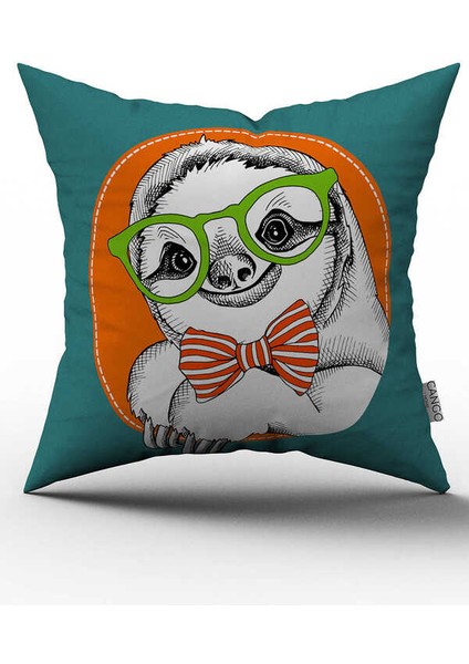 Yeşil Turuncu Hayvan Figürlü Dijital Baskılı Kırlent Kılıfı - OTYK203