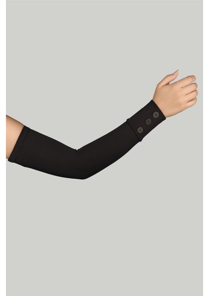 Düğmeli Pratik Tesettür Kolluk Penye Namaz Kolluğu - Koyu Kahverengi