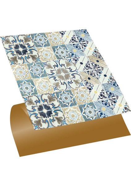 Kendinden Yapışkanlı Mutfak Banyo Kaplama Retro Desenli Pvc Karo 30x30 cm 11 Adet 1 M2