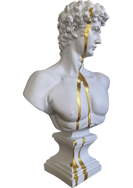 Büyük David Beyaz Altın Çizgi Büst Dekoratif Heykel fiyatları