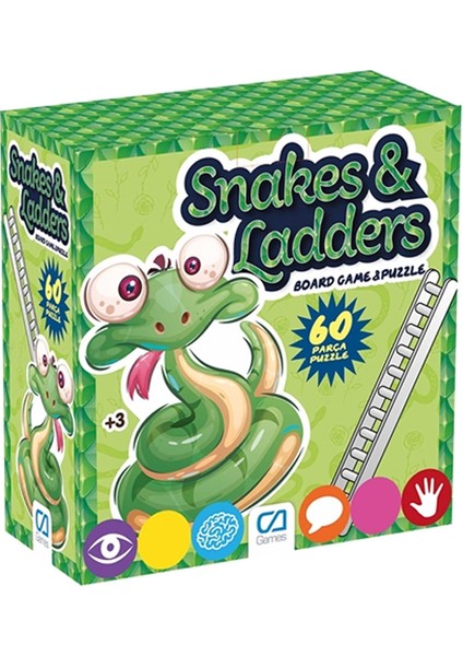 +3 Yaş Snakes & Ladders 60 Parça Yer Puzzle (Ca Games)