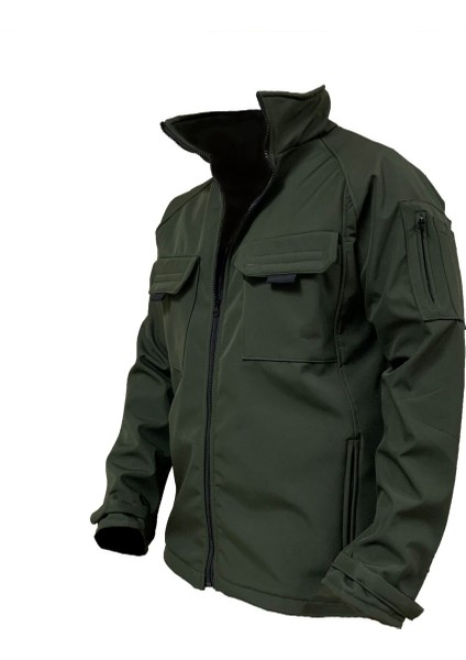 Genıus Store Erkek Spor Combat Mont Softshell Outdoor Su ve Rüzgar Geçirmez Ceket 4 Cepli