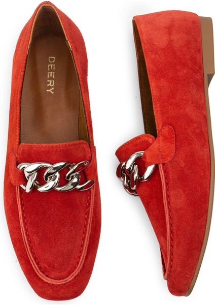 Süet Kırmızı Tokalı Kadın Babet fırsatları