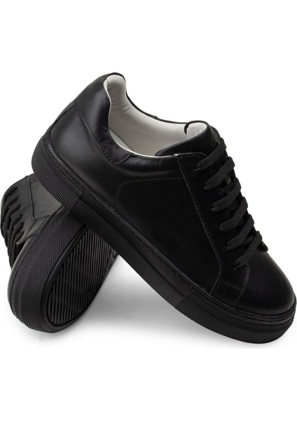 Deri Siyah Sneaker Kadın Ayakkabı