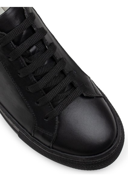 Deri Siyah Sneaker Kadın Ayakkabı