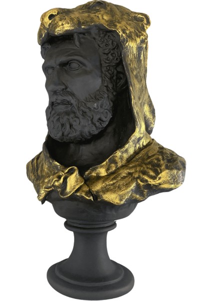 Büyük Herkül Siyah Altın Büst Dekoratif Heykel Biblo fiyatları