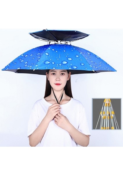 2 Katmanlı Açık Umbrla Şapkası Ultralight 80 Mavi(Yurt Dışından)