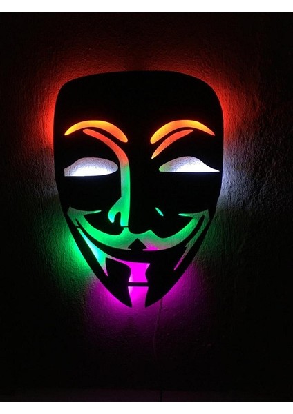 Maske LED Işıklı Ahşap Tablo modelleri
