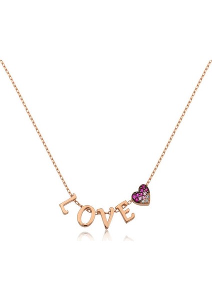 Kalpli Love 925 Ayar Gümüş Kolye