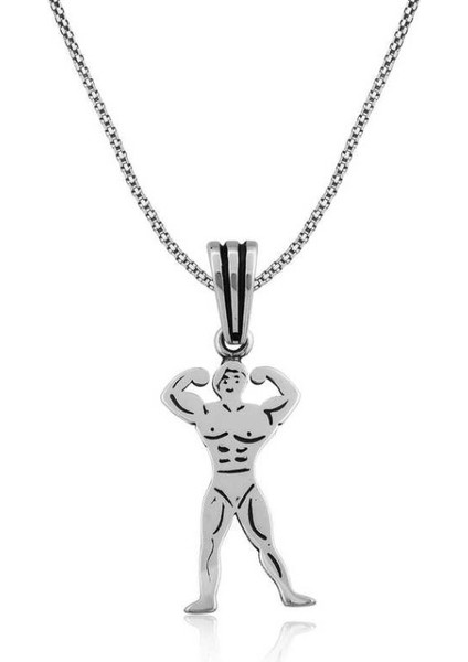 Body Building 925 Ayar Gümüş Kolye