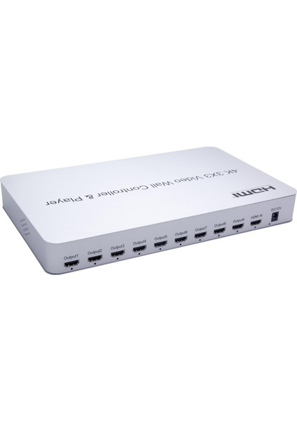 4KVW349P 3x3 Video Wall Controller 4K Ultra Hd HDMI Duvar Ekran 1x9 Tv Görüntü Genişletici + Profesyonel USB Player