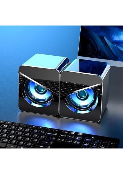 Siyah Mini Bilgisayar Hoparlör USB Kablolu Hoparlörler(Yurt Dışından)
