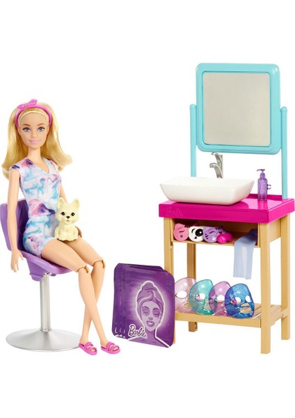 HCM82 Barbie, Işıltı Dolu Spa Günü Oyun Seti, Barbie Welness