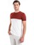 Erkek Kiremit Slim Fit Desenli Bisiklet Yaka Tişört 1