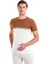 Erkek Tarçın Slim Fit Desenli Bisiklet Yaka Tişört 2