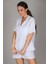 Sweetness Kadın Mavi Çizgli Likralı Üç Parça Pijama Takımı Alt- Üst- Şort 1