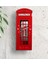 Kişiye Özel Londra Kırmızı Telefon Kulübesi Tasarımlı Ahşap Duvar Saati (Model 1-1) 2