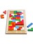 Toys Ahşap Puzzle 2'si 1 Arada Set Geometri-Tetris 3