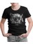 Hayvan - Kaplan Piksel Siyah Çocuk Tshirt 1