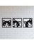 3'lü Kedi Tablo Duvar Dekorasyon Lazer Kesim Her Biri 25x24 Cm 1