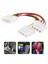4 Pin Molex Power Çoklayıcı 1 Giriş 2 Çıkış - 2 Adet 3