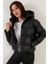 Slim Fit Fermuarlı Kapüşonlu Şişme Mont Bayan Mont 497JENNY 2