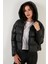 Slim Fit Fermuarlı Kapüşonlu Şişme Mont Bayan Mont 497JENNY 3