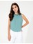 Kadın Koyu Mint Comfort Fit Kolsuz Bluz 50252148-VR152 1