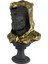 Büyük Herkül Siyah Altın Büst Dekoratif Heykel Biblo 2