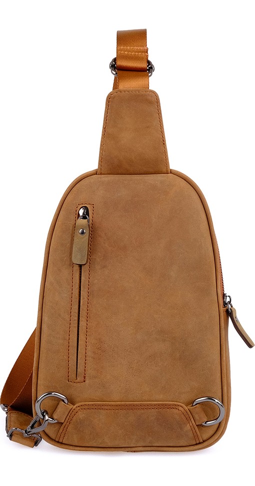 Kangaroo Kingdom Kangaroo Kıngdom Hakiki Deri Crazy Horse Koyu Taba Erkek Body Bag Sırt Çantası 8155-ZKT görsel 7