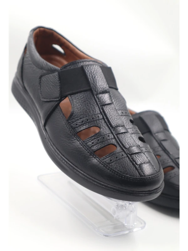 Nazenin Tasarımlar Erkek  Deri Kahverengi  Rahat Hafif Yazlık Sandalet Ayakkabı